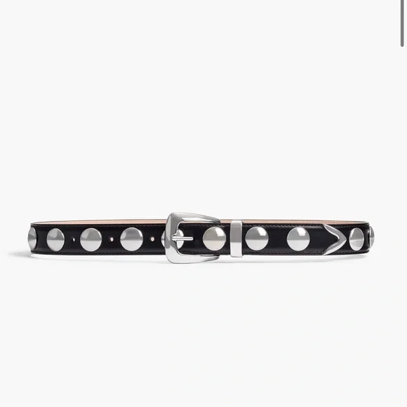 Khaite Benny Belt in black leather and silver. Size 70. - Picture 3 of 5